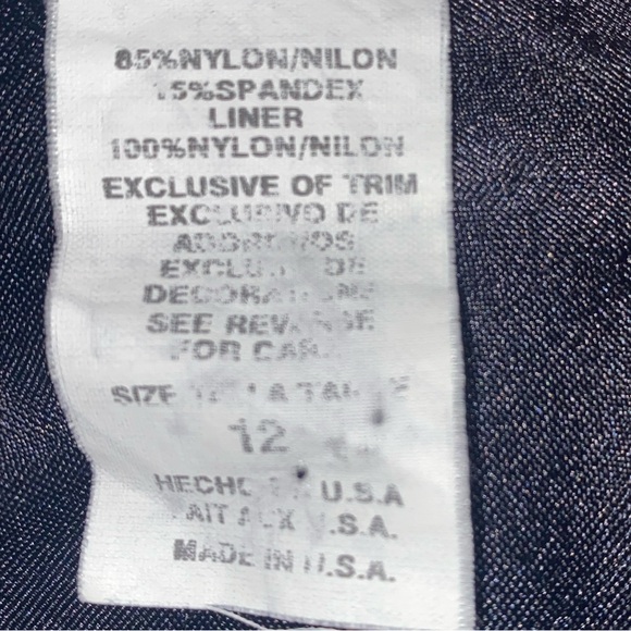 SIRENA Vintage Ruffled Tiers Swimsuit Bathing Suit Tropical Floral BLU BLK SZ 12 - Picture 5 of 8